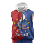 Santo Antao Cabo Verde Sleeveless Zip Hoodie Map With Me Maia Statue African Pattern