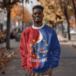 Santo Antao Cabo Verde Sweatshirt Map With Me Maia Statue African Pattern