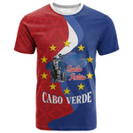 Santo Antao Cabo Verde T shirt Map With Me Maia Statue African Pattern
