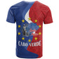 Santo Antao Cabo Verde T shirt Map With Me Maia Statue African Pattern