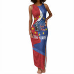 Santo Antao Cabo Verde Tank Maxi Dress Map With Me Maia Statue African Pattern