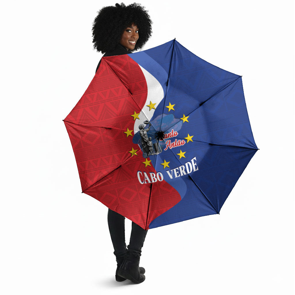 Santo Antao Cabo Verde Umbrella Map With Me Maia Statue African Pattern
