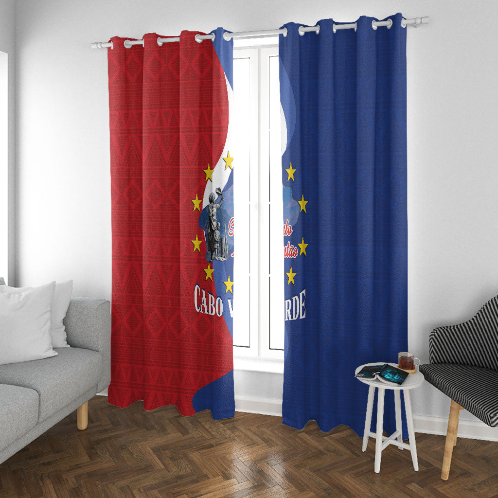 Santo Antao Cabo Verde Window Curtain Map With Me Maia Statue African Pattern