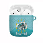 Sao Vincente Cabo Verde AirPods Case Map With Sea Turtle African Pattern