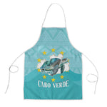 Sao Vincente Cabo Verde Apron Map With Sea Turtle African Pattern