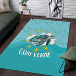 Sao Vincente Cabo Verde Area Rug Map With Sea Turtle African Pattern