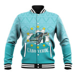 Sao Vincente Cabo Verde Baseball Jacket Map With Sea Turtle African Pattern