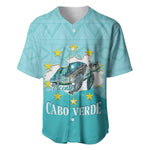 Sao Vincente Cabo Verde Baseball Jersey Map With Sea Turtle African Pattern
