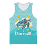 Sao Vincente Cabo Verde Basketball Jersey Map With Sea Turtle African Pattern