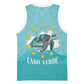 Sao Vincente Cabo Verde Basketball Jersey Map With Sea Turtle African Pattern