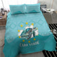 Sao Vincente Cabo Verde Bedding Set Map With Sea Turtle African Pattern
