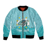 Sao Vincente Cabo Verde Bomber Jacket Map With Sea Turtle African Pattern