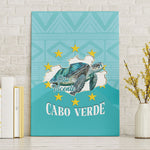 Sao Vincente Cabo Verde Canvas Wall Art Map With Sea Turtle African Pattern