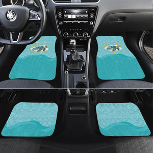 Sao Vincente Cabo Verde Car Mats Map With Sea Turtle African Pattern
