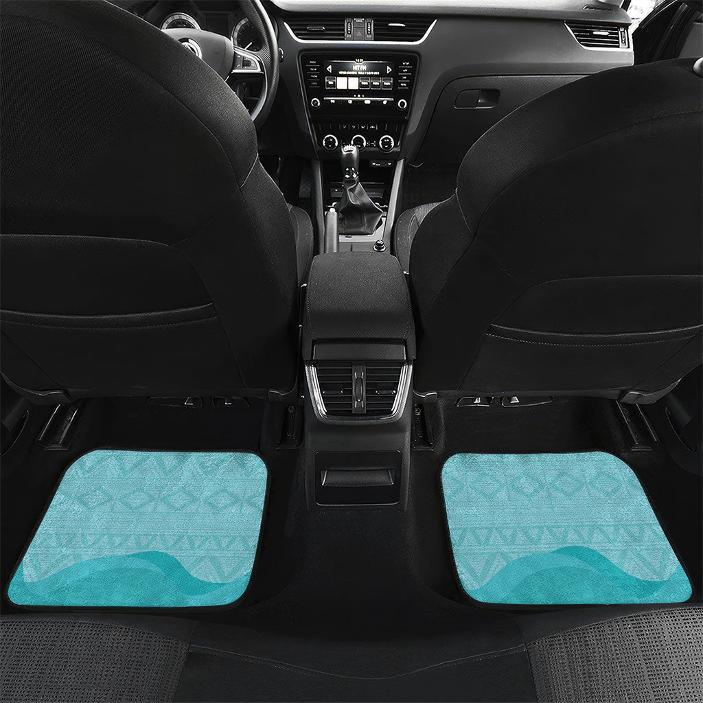 Sao Vincente Cabo Verde Car Mats Map With Sea Turtle African Pattern