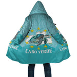 Sao Vincente Cabo Verde Cloak Map With Sea Turtle African Pattern