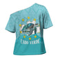 Sao Vincente Cabo Verde Cross Shoulder Shirt Map With Sea Turtle African Pattern