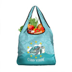 Sao Vincente Cabo Verde Grocery Bag Map With Sea Turtle African Pattern