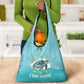 Sao Vincente Cabo Verde Grocery Bag Map With Sea Turtle African Pattern