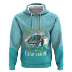 Sao Vincente Cabo Verde Hoodie Map With Sea Turtle African Pattern