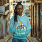 Sao Vincente Cabo Verde Hoodie Map With Sea Turtle African Pattern
