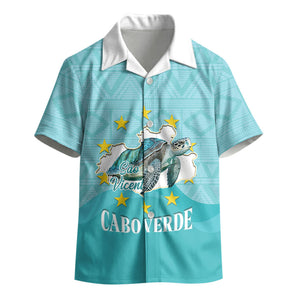 Sao Vincente Cabo Verde Kid Hawaiian Shirt Map With Sea Turtle African Pattern
