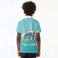 Sao Vincente Cabo Verde Kid Polo Shirt Map With Sea Turtle African Pattern