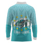 Sao Vincente Cabo Verde Long Sleeve Polo Shirt Map With Sea Turtle African Pattern