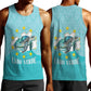 Sao Vincente Cabo Verde Men Tank Top Map With Sea Turtle African Pattern