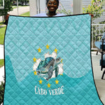 Sao Vincente Cabo Verde Quilt Map With Sea Turtle African Pattern