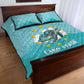 Sao Vincente Cabo Verde Quilt Bed Set Map With Sea Turtle African Pattern
