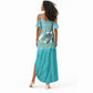 Sao Vincente Cabo Verde Summer Maxi Dress Map With Sea Turtle African Pattern