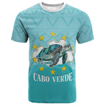 Sao Vincente Cabo Verde T shirt Map With Sea Turtle African Pattern