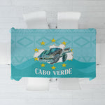 Sao Vincente Cabo Verde Tablecloth Map With Sea Turtle African Pattern