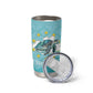 Sao Vincente Cabo Verde Tumbler Cup Map With Sea Turtle African Pattern