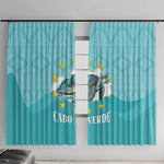 Sao Vincente Cabo Verde Window Curtain Map With Sea Turtle African Pattern
