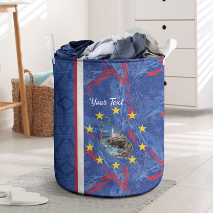 Personalized Santiago Cabo Verde Laundry Basket Map With Farol de Dona Maria Pia