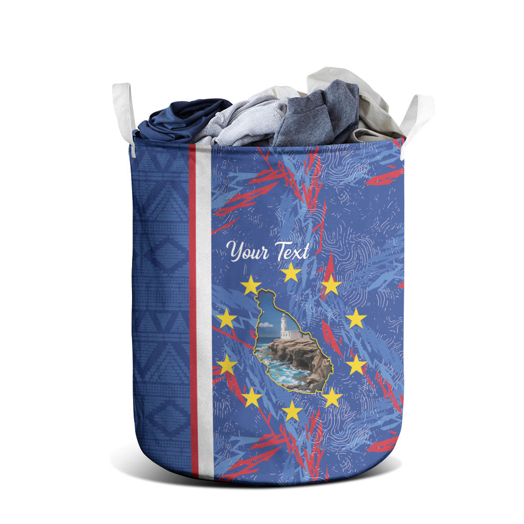 Personalized Santiago Cabo Verde Laundry Basket Map With Farol de Dona Maria Pia
