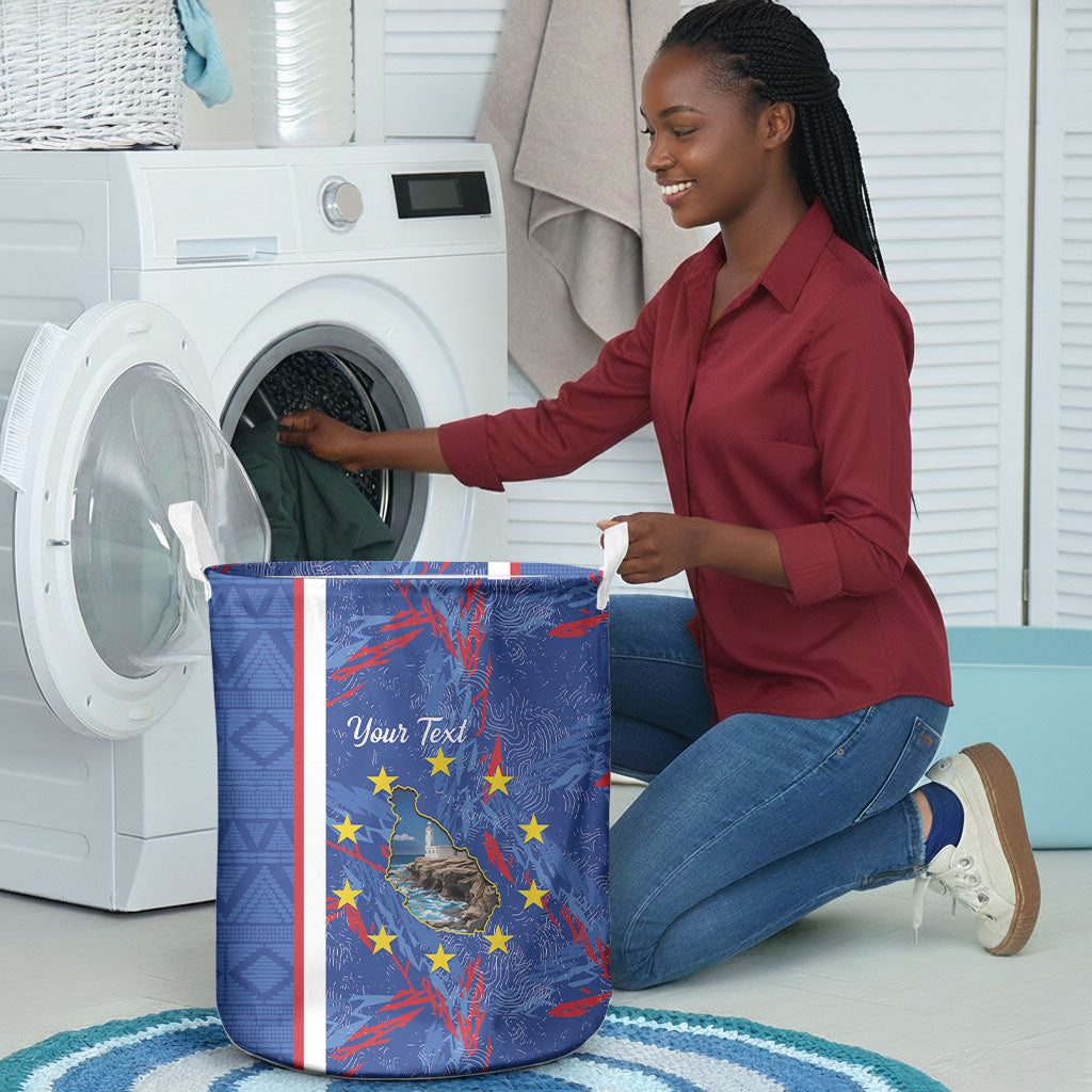 Personalized Santiago Cabo Verde Laundry Basket Map With Farol de Dona Maria Pia