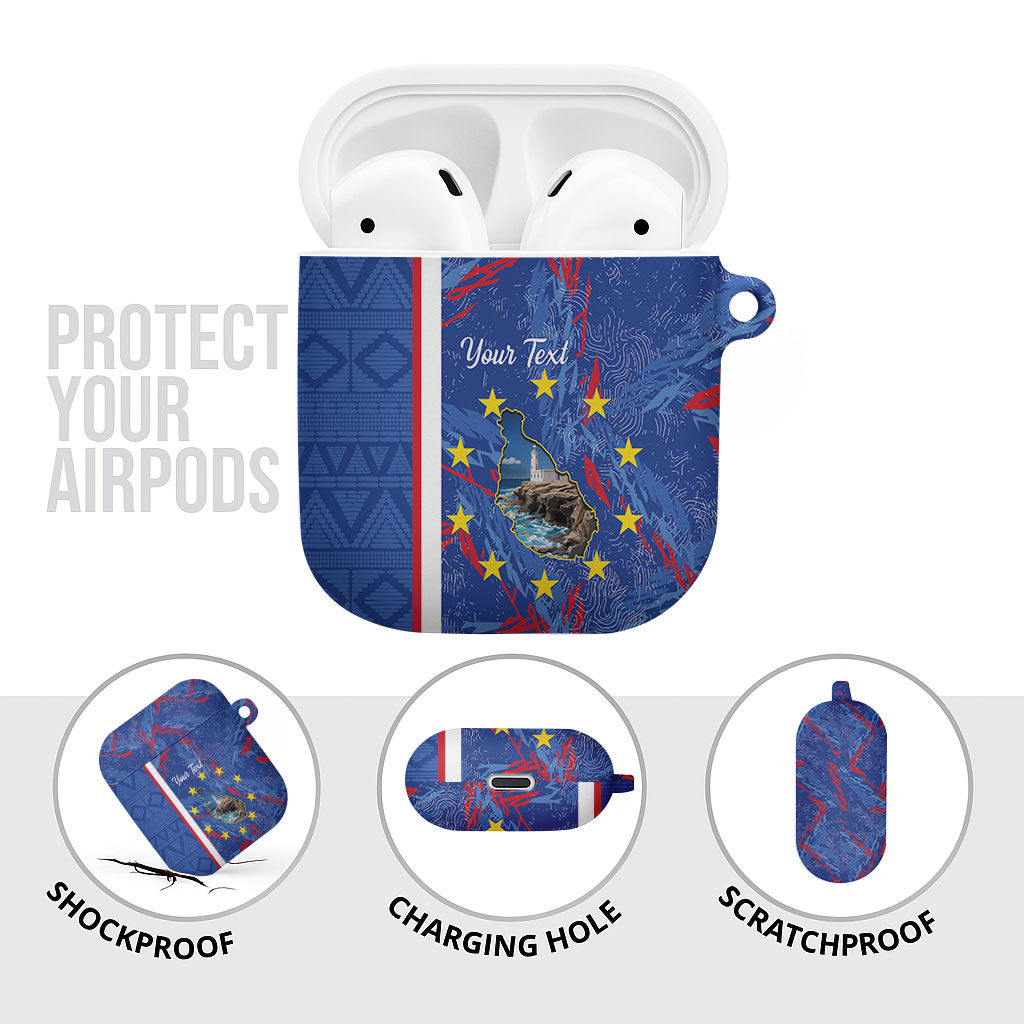 Personalized Santiago Cabo Verde AirPods Case Map With Farol de Dona Maria Pia