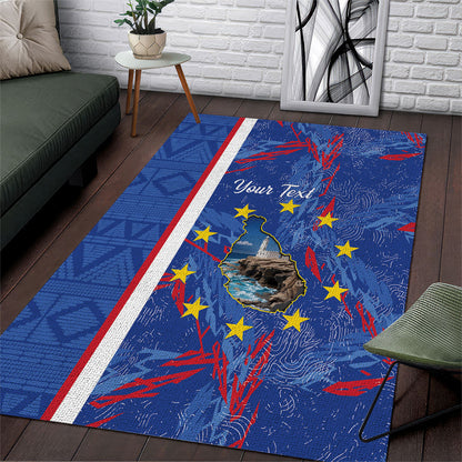 Personalized Santiago Cabo Verde Area Rug Map With Farol de Dona Maria Pia