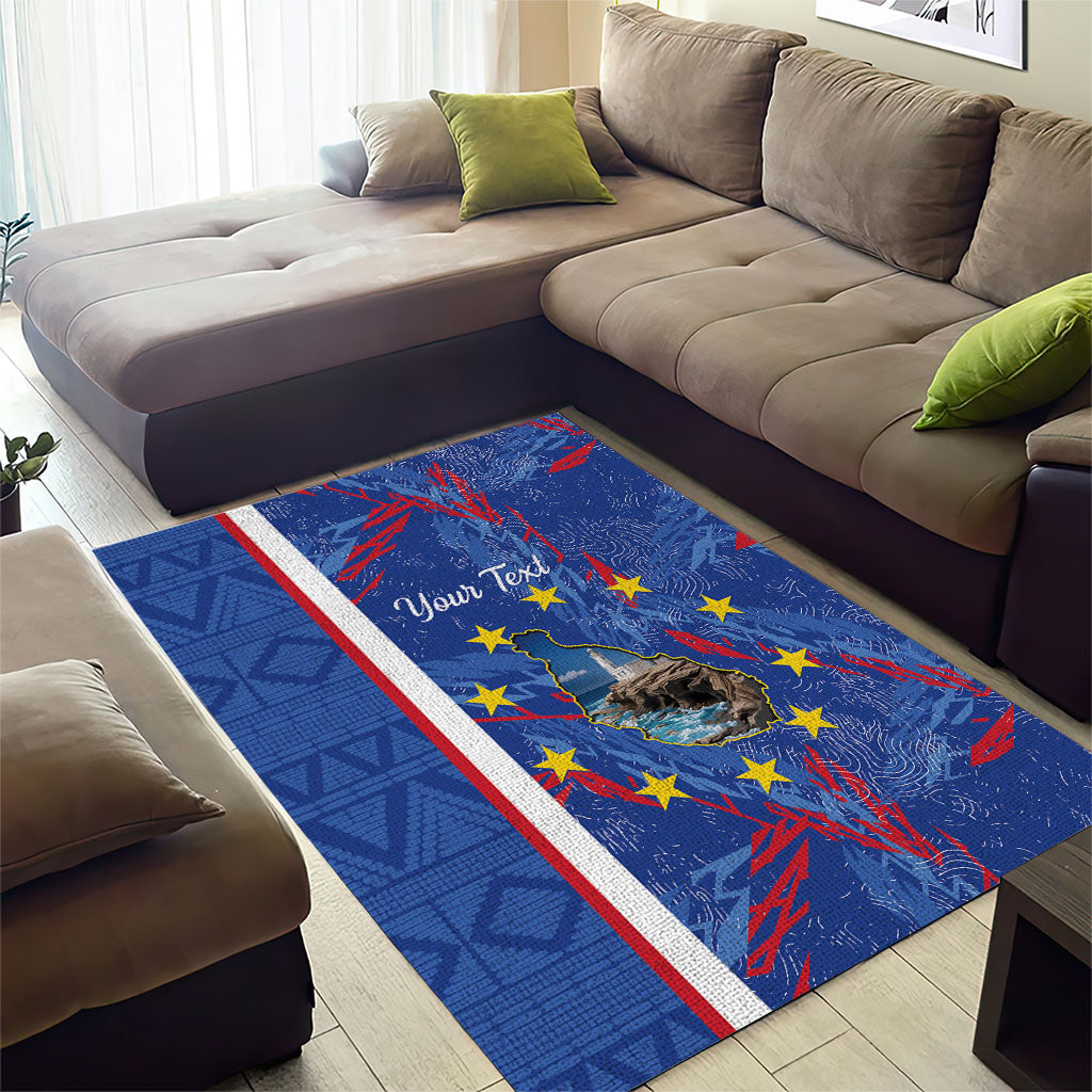 Personalized Santiago Cabo Verde Area Rug Map With Farol de Dona Maria Pia