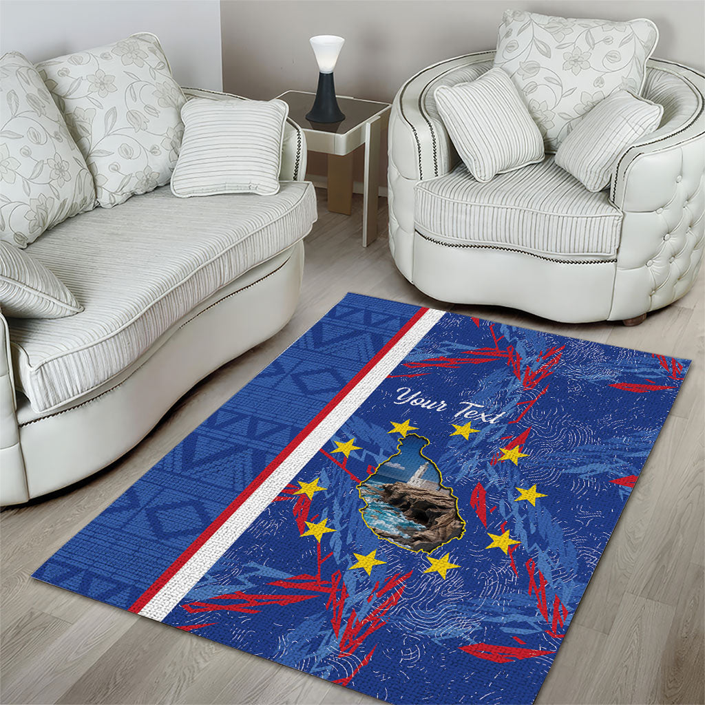 Personalized Santiago Cabo Verde Area Rug Map With Farol de Dona Maria Pia