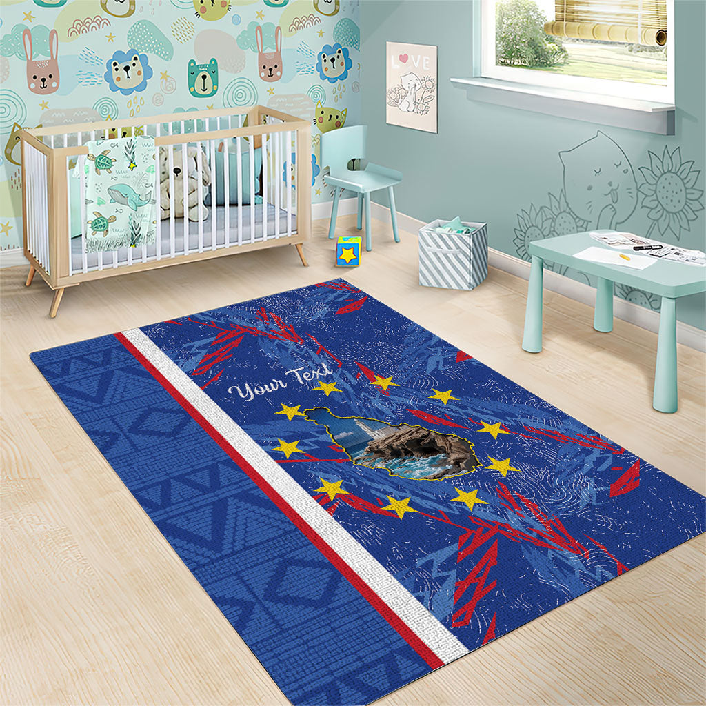 Personalized Santiago Cabo Verde Area Rug Map With Farol de Dona Maria Pia