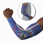 Personalized Santiago Cabo Verde Arm Sleeves Map With Farol de Dona Maria Pia