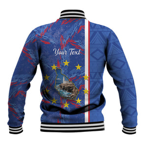 Personalized Santiago Cabo Verde Baseball Jacket Map With Farol de Dona Maria Pia