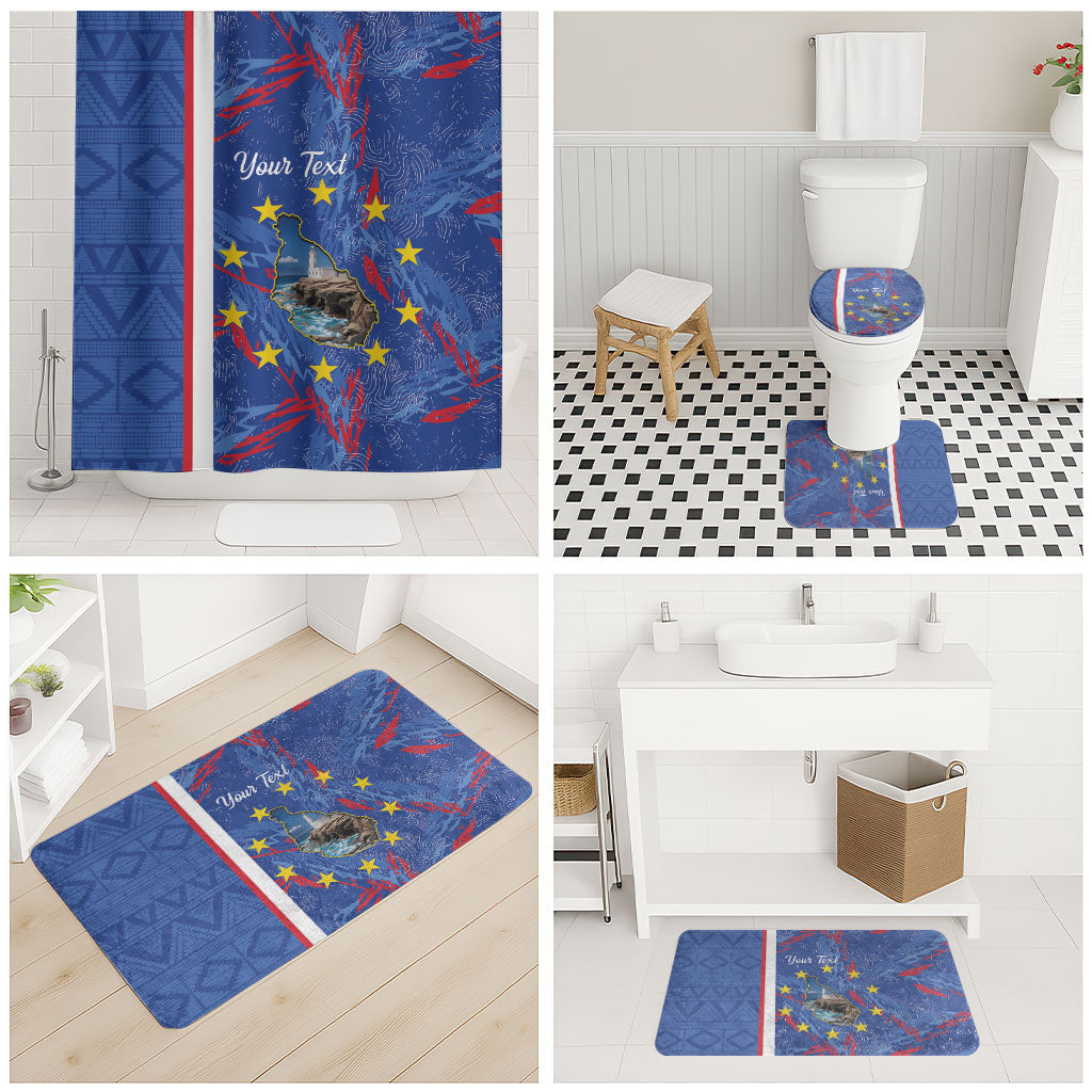 Personalized Santiago Cabo Verde Bathroom Set Map With Farol de Dona Maria Pia