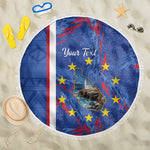 Personalized Santiago Cabo Verde Beach Blanket Map With Farol de Dona Maria Pia