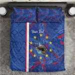 Personalized Santiago Cabo Verde Bedding Set Map With Farol de Dona Maria Pia
