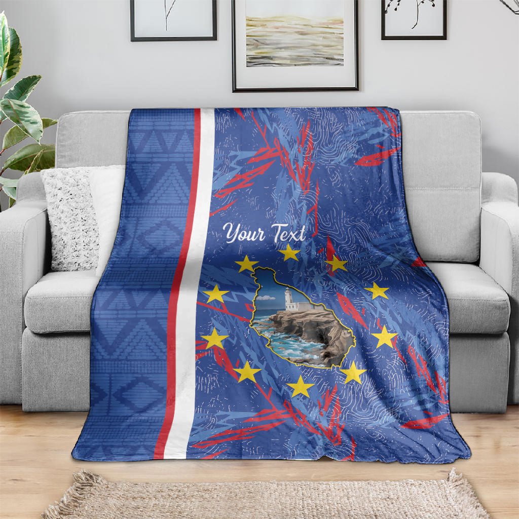 Personalized Santiago Cabo Verde Blanket Map With Farol de Dona Maria Pia